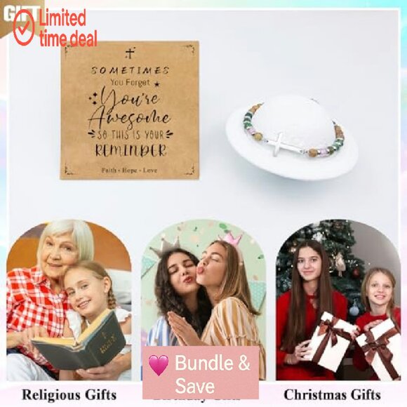 Christian Cross Bracelet, Baptism Confirmation Gift, Birthday Christmas Present - Picture 6 of 8